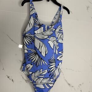 Freya Women's Floral Underwire One Piece Swimsuit Blue Size 36DD